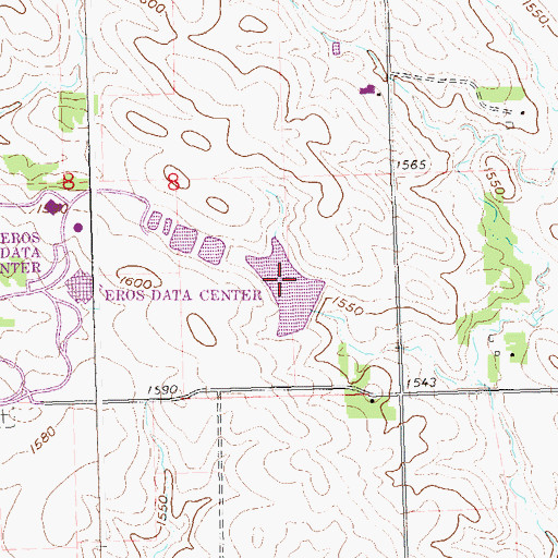 Topographic Map of EROS Data Center, SD