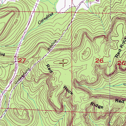 Topographic Map of Red Rock Ridge, AL