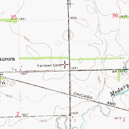 Topographic Map of Fairlawn Cemetery, SD
