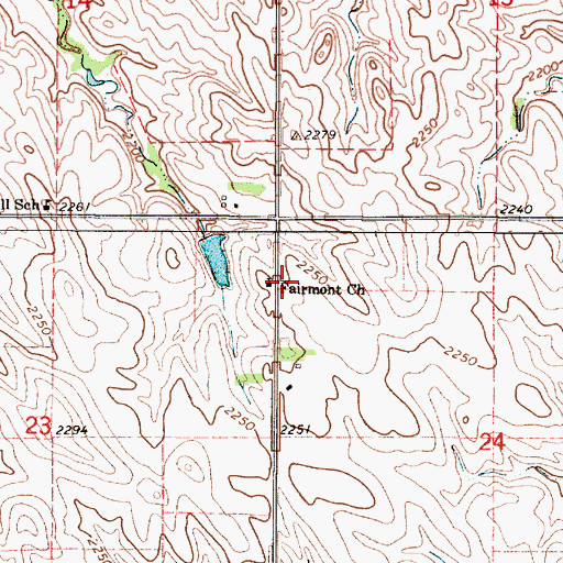 Topographic Map of Fairmont Church, SD