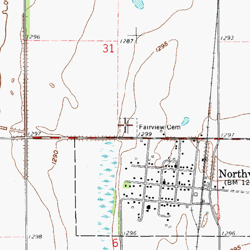 Topographic Map of Fairview Cemetery, SD