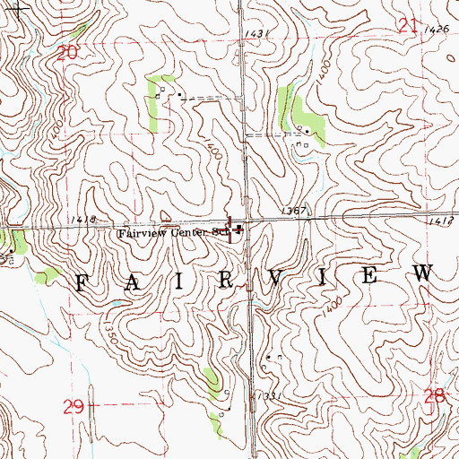 Topographic Map of Fairview Center School, SD
