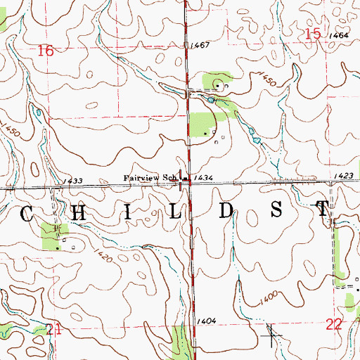 Topographic Map of Fairview School, SD