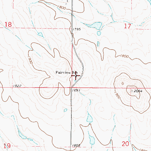 Topographic Map of Fairview School, SD