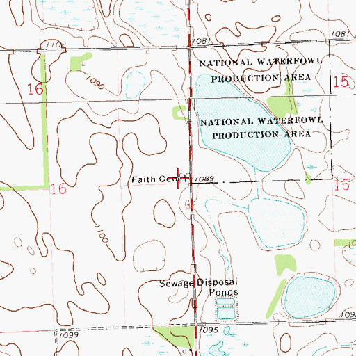 Topographic Map of Faith Garden of Rest Cemetery, SD