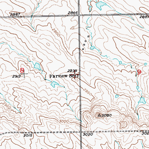 Topographic Map of Farview School, SD