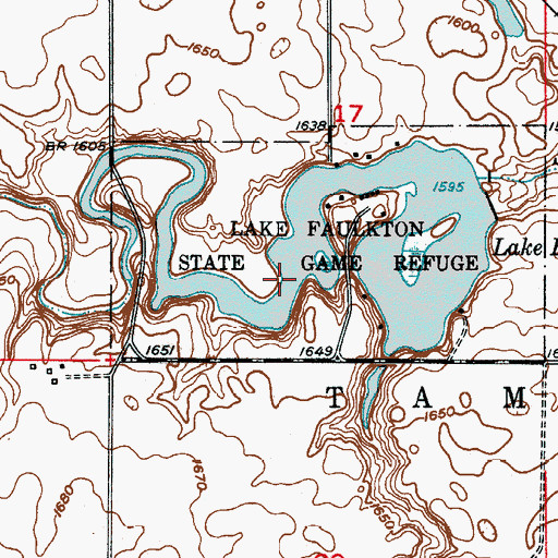 Topographic Map of Lake Faulkton, SD