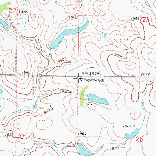 Topographic Map of Fayette School, SD