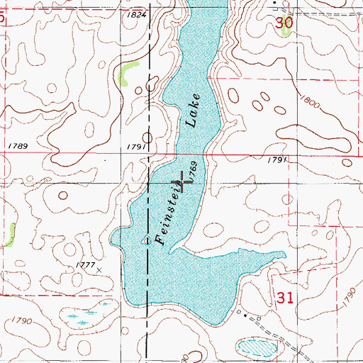 Topographic Map of Feinstein Lake, SD