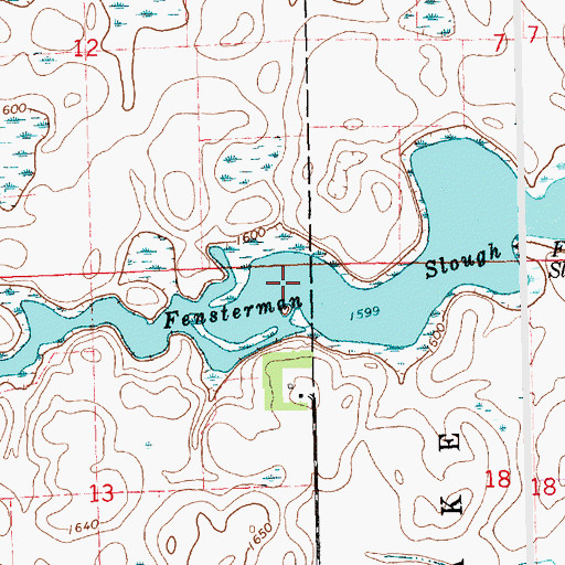 Topographic Map of Fensterman Slough, SD