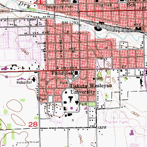 Topographic Map of Field School, SD