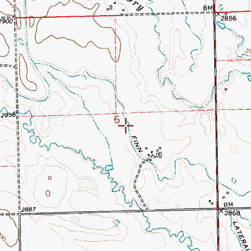 Topographic Map of Finn Lateral, SD