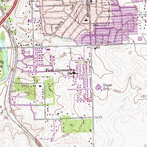 Topographic Map of First Convenant Church, SD