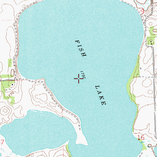 Topographic Map of Fish Lake, SD