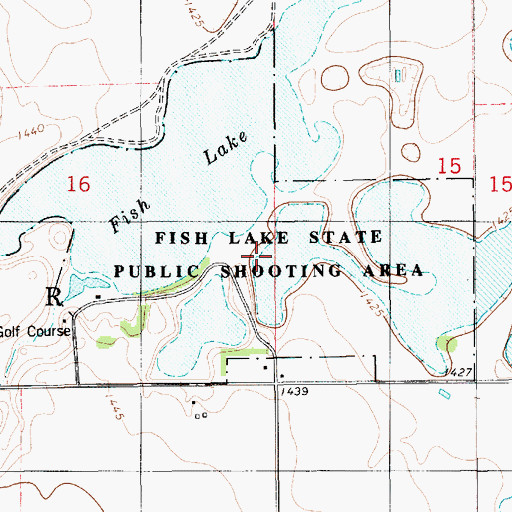 Topographic Map of Fish Lake State Public Shooting Area, SD