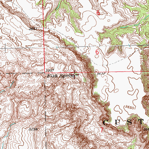 Topographic Map of Fish Spring, SD