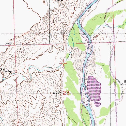 Topographic Map of Fivemile Draw, SD