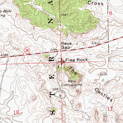 Topographic Map of Flag Rock, SD