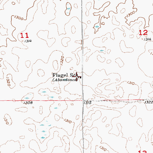 Topographic Map of Flagel School, SD