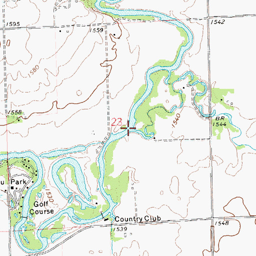 Topographic Map of Flandreau Creek, SD