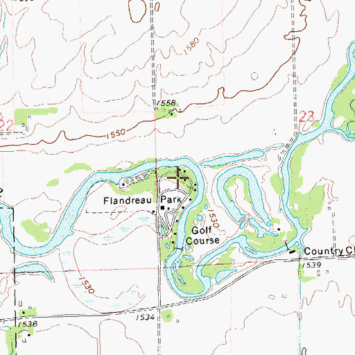 Topographic Map of Flandreau Park, SD