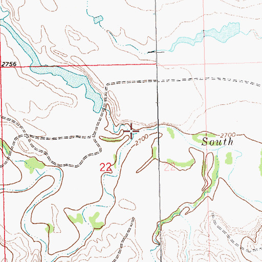 Topographic Map of Flat Creek, SD