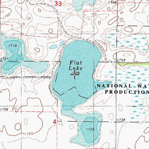 Topographic Map of Flat Lake, SD