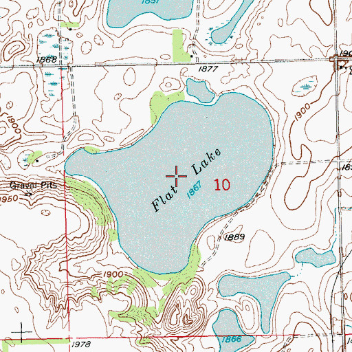 Topographic Map of Flat Lake, SD