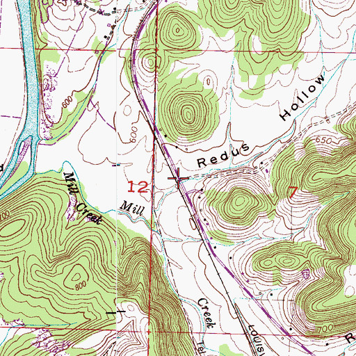 Topographic Map of Redus Hollow, AL