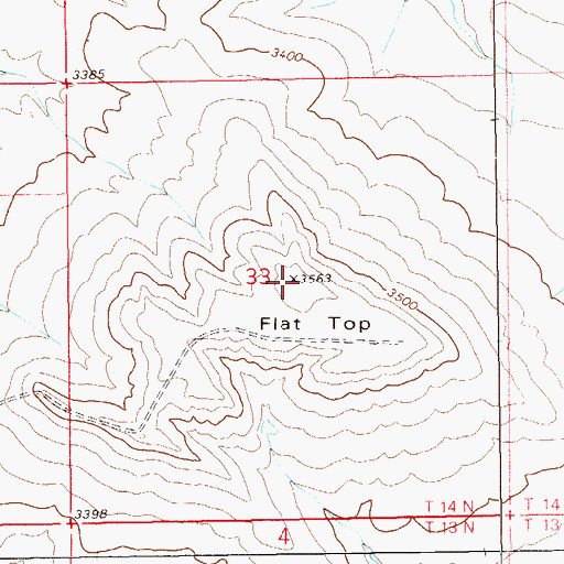 Topographic Map of Flat Top, SD