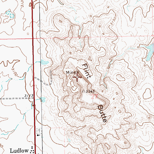 Topographic Map of Flint Butte, SD