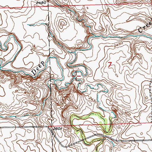 Topographic Map of Flint Creek, SD