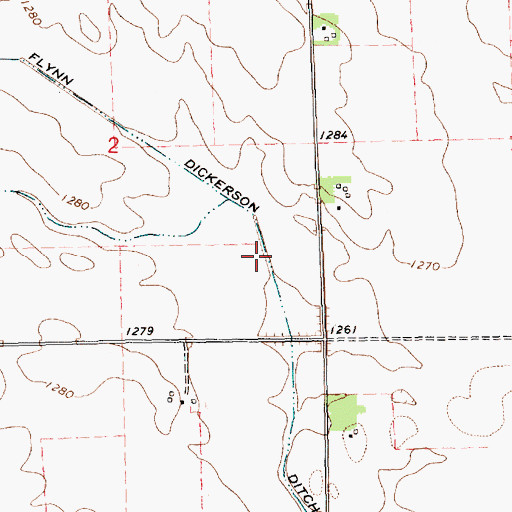 Topographic Map of Flynn Dickerson Ditch, SD