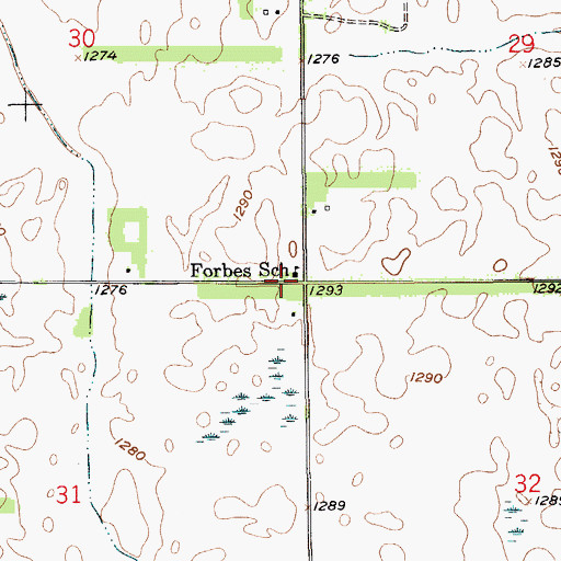 Topographic Map of Forbes School, SD