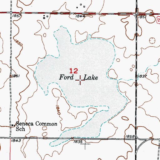 Topographic Map of Ford Lake, SD