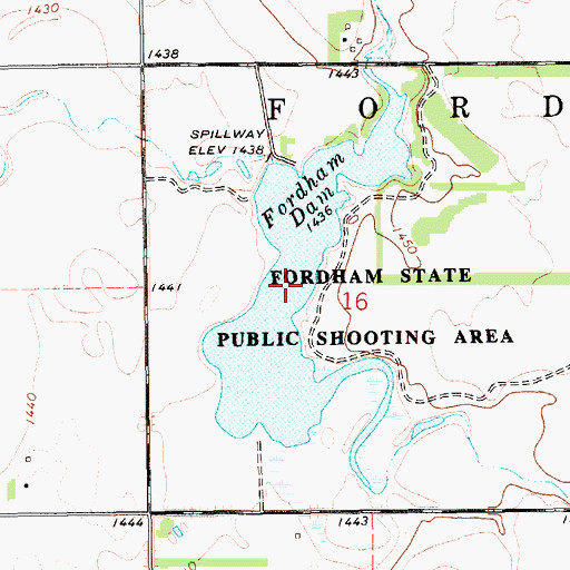 Topographic Map of Fordham Dam, SD