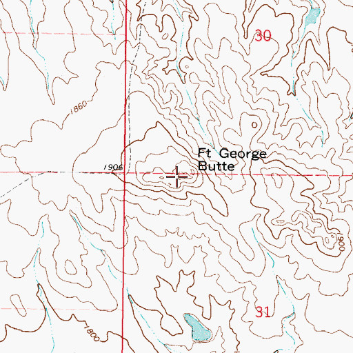 Topographic Map of Fort George Butte, SD