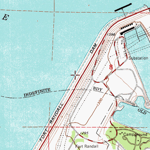 Topographic Map of Fort Randall Dam, SD