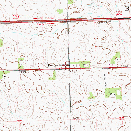 Topographic Map of Foster School, SD