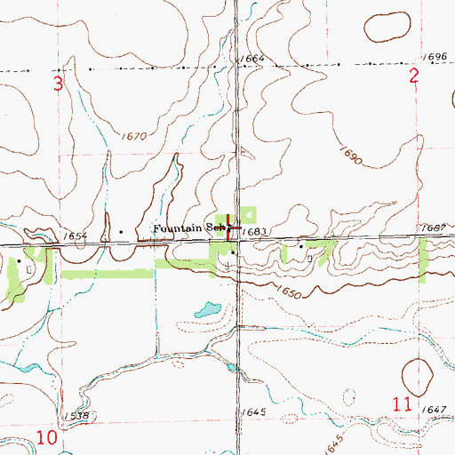 Topographic Map of Fountain School, SD