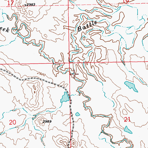 Topographic Map of Fourmile Creek, SD
