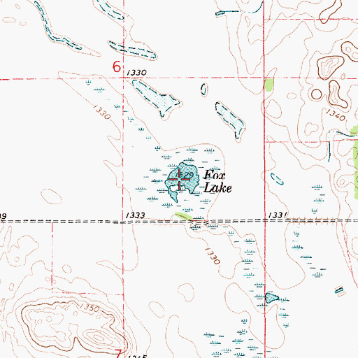 Topographic Map of Fox Lake, SD