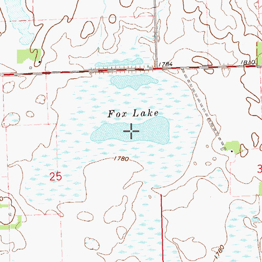 Topographic Map of Fox Lake, SD