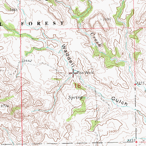 Topographic Map of Fox Well, SD
