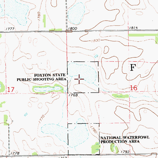 Topographic Map of Foxton State Public Shooting Area, SD