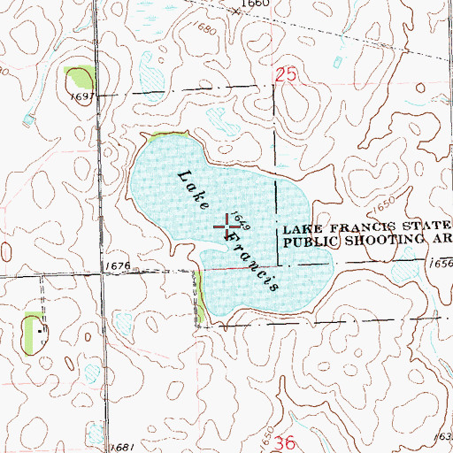 Topographic Map of Lake Francis, SD