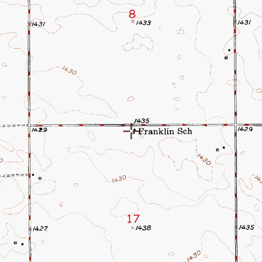 Topographic Map of Franklin School, SD