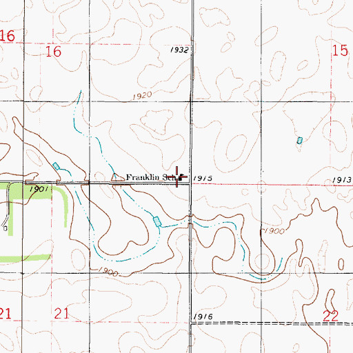 Topographic Map of Franklin School, SD