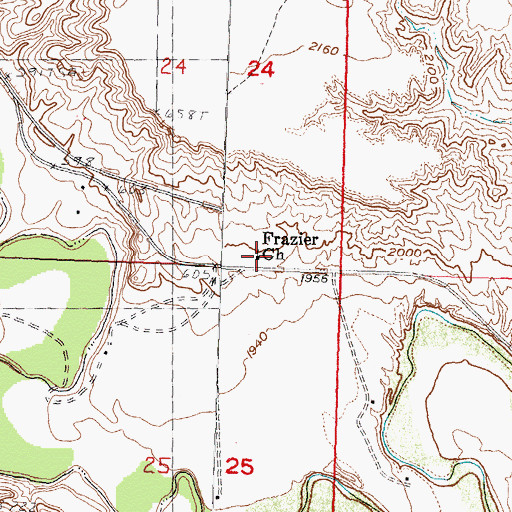 Topographic Map of Frazier Church, SD