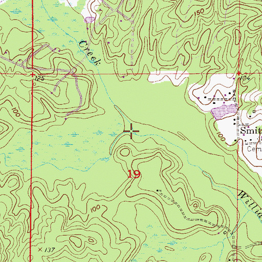 Topographic Map of Reedbreak Creek, AL